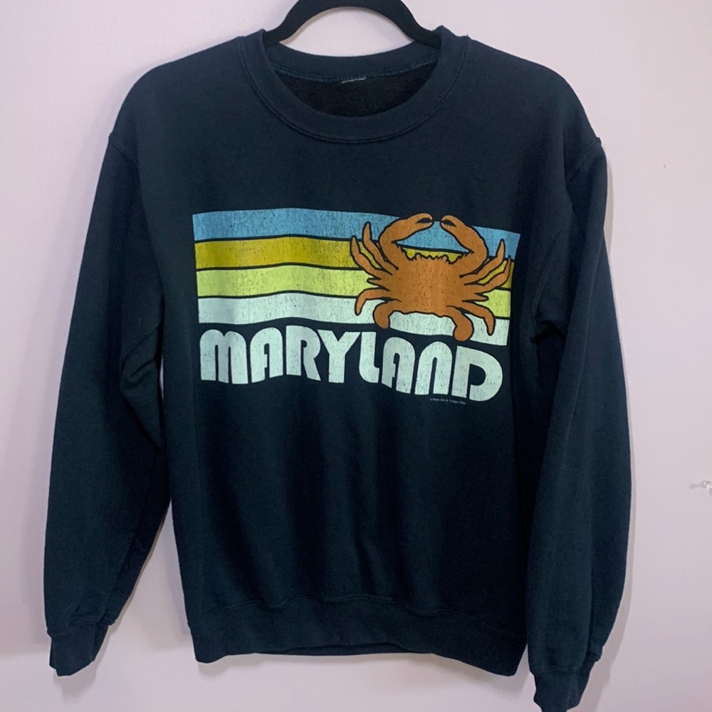 Navy Blue Maryland Crab Sweatshirt size Medium